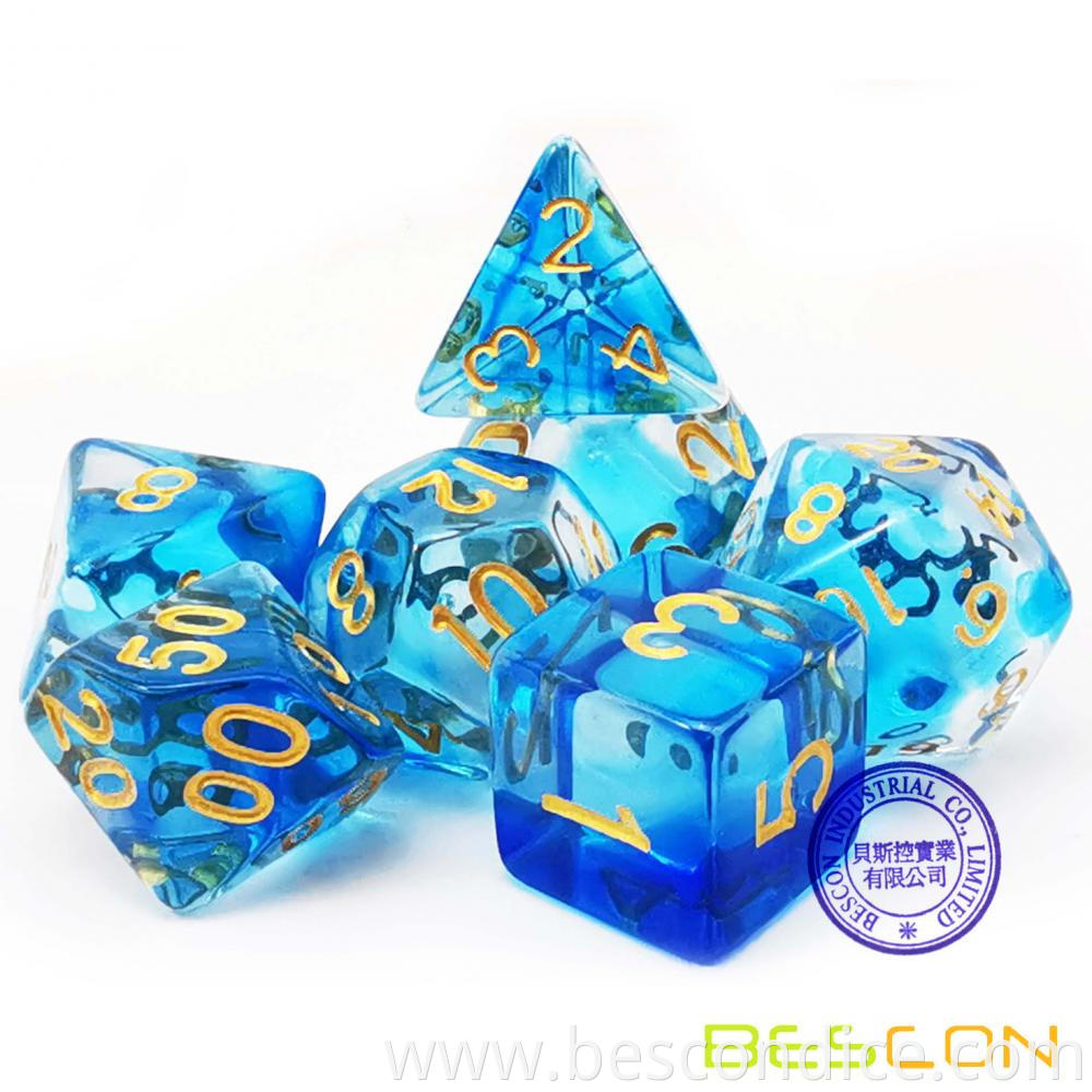 Crystal Blue Dnd Dice Set For Board Game 1